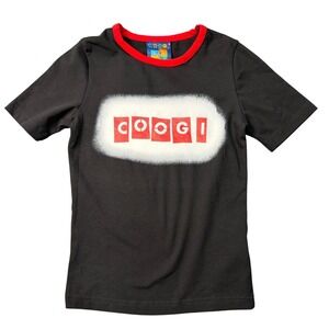 VTG Y2K COOGI AUSTRALIA Sport Black Short Sleeve T Shirt Red Trim Kids SS